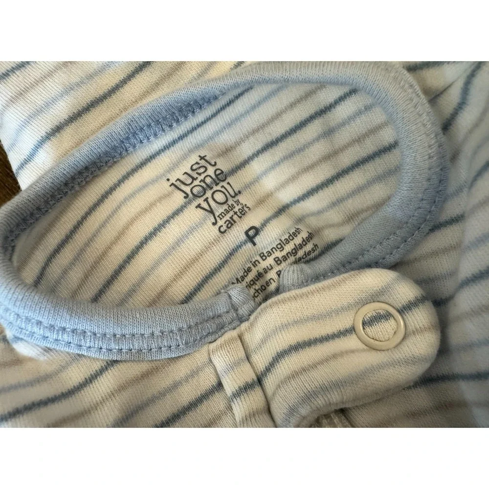 Preemie Baby Boy Sleeper Zipper Outfit Romper‎ Footie Pajamas Clothes Striped